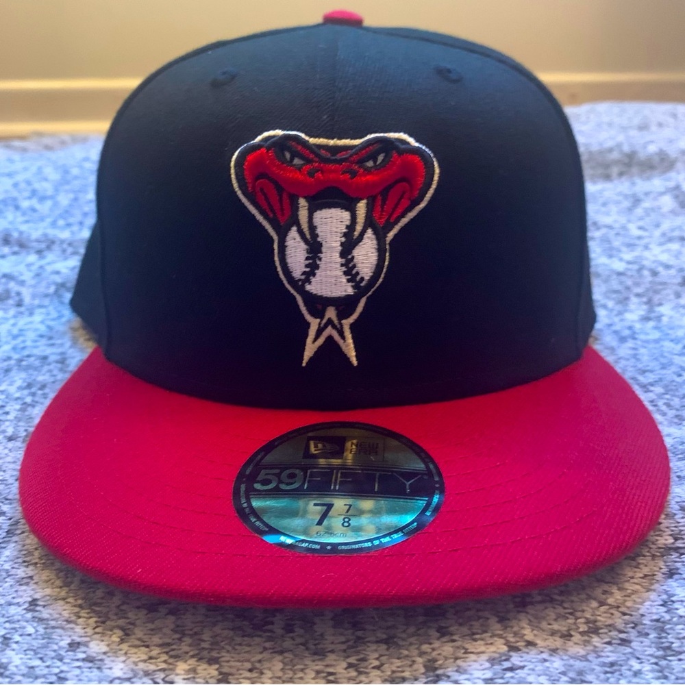 Men's New Era Black/Red Arizona Diamondbacks 59FIFTY Fitted Hat - SIZE 7 7/8 Cap